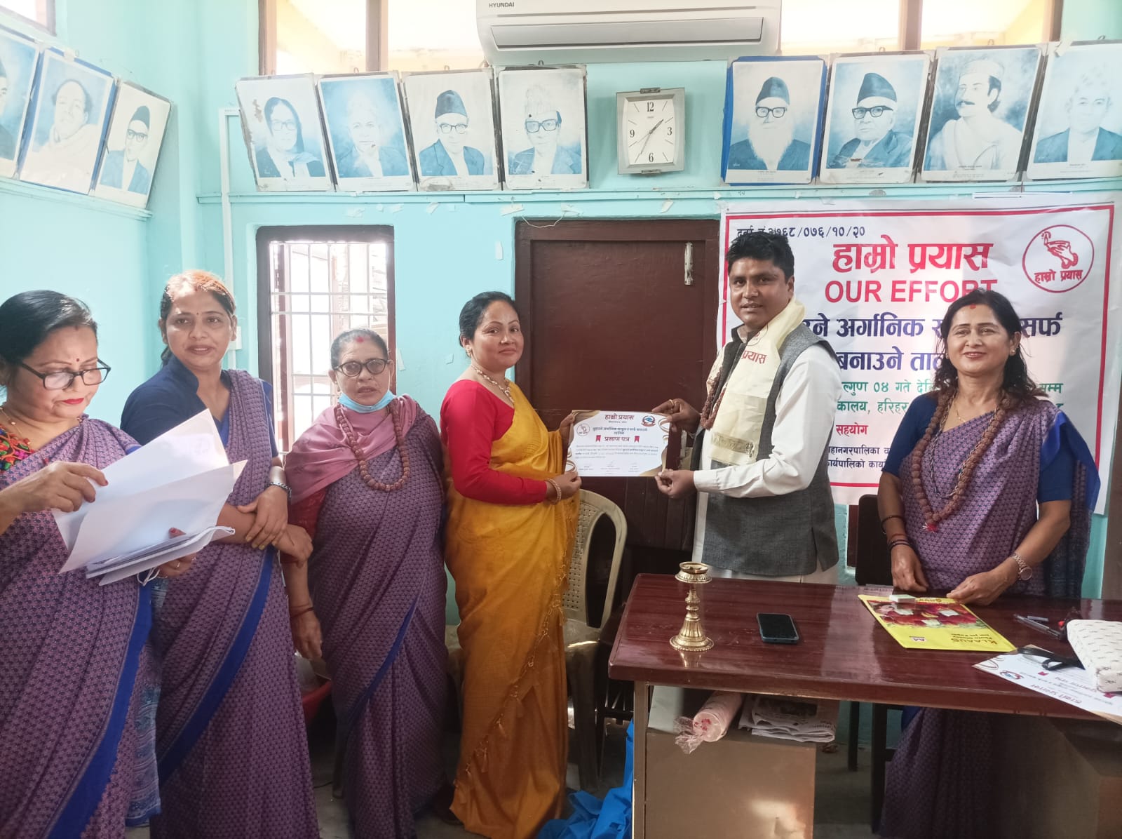 Completion of skill training organized by our efforts, distribution of certificates to the participants