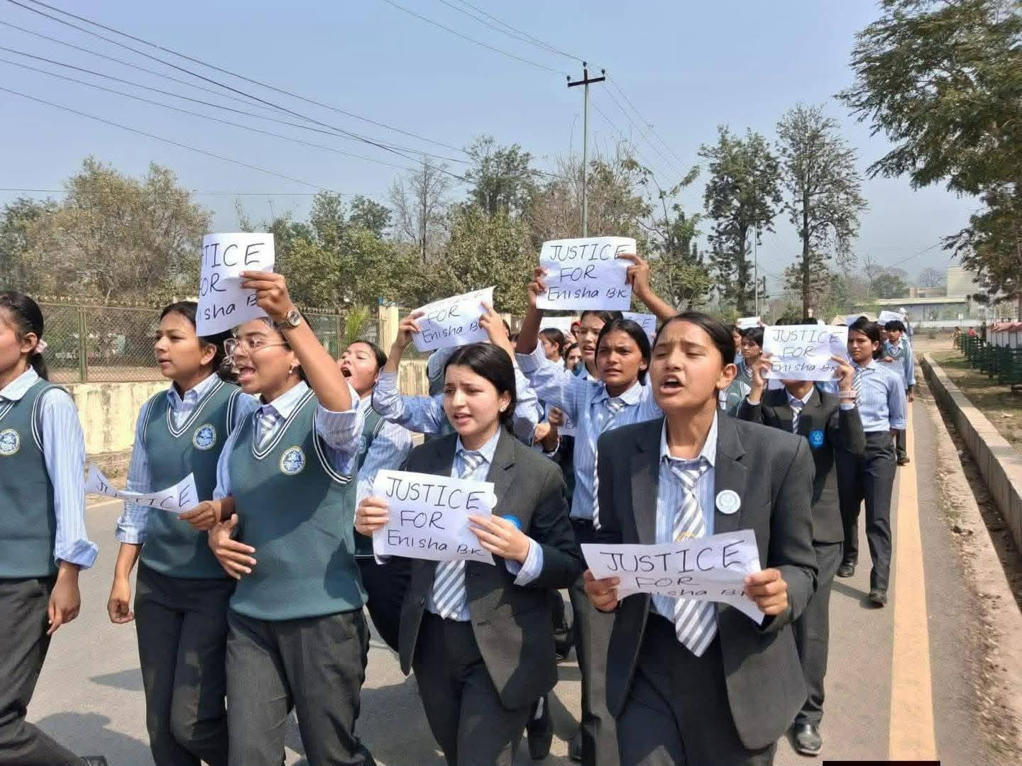 Students protest for Inisha's justice