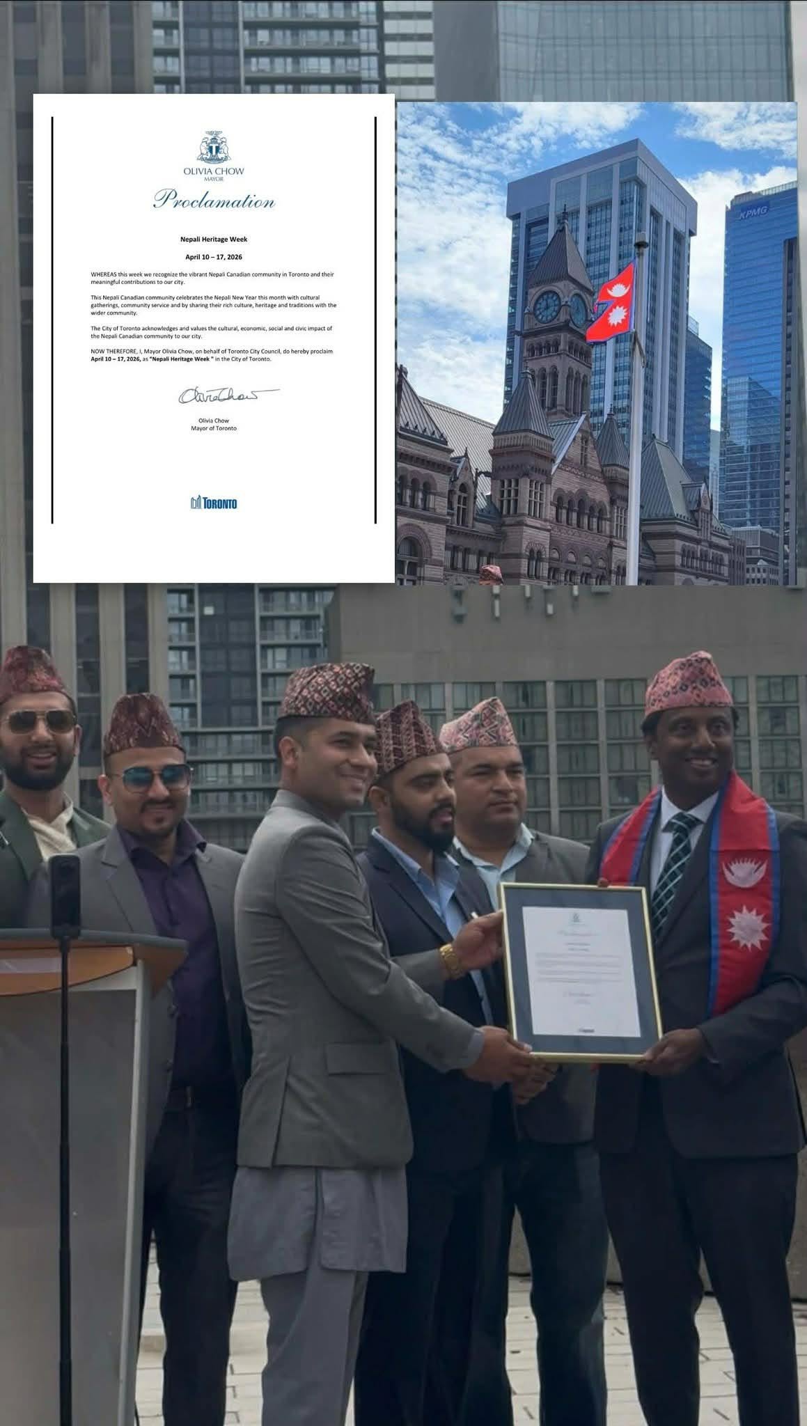 Toronto City Council announces "Nepali Heritage Week" from April 10 to 17, 2026!