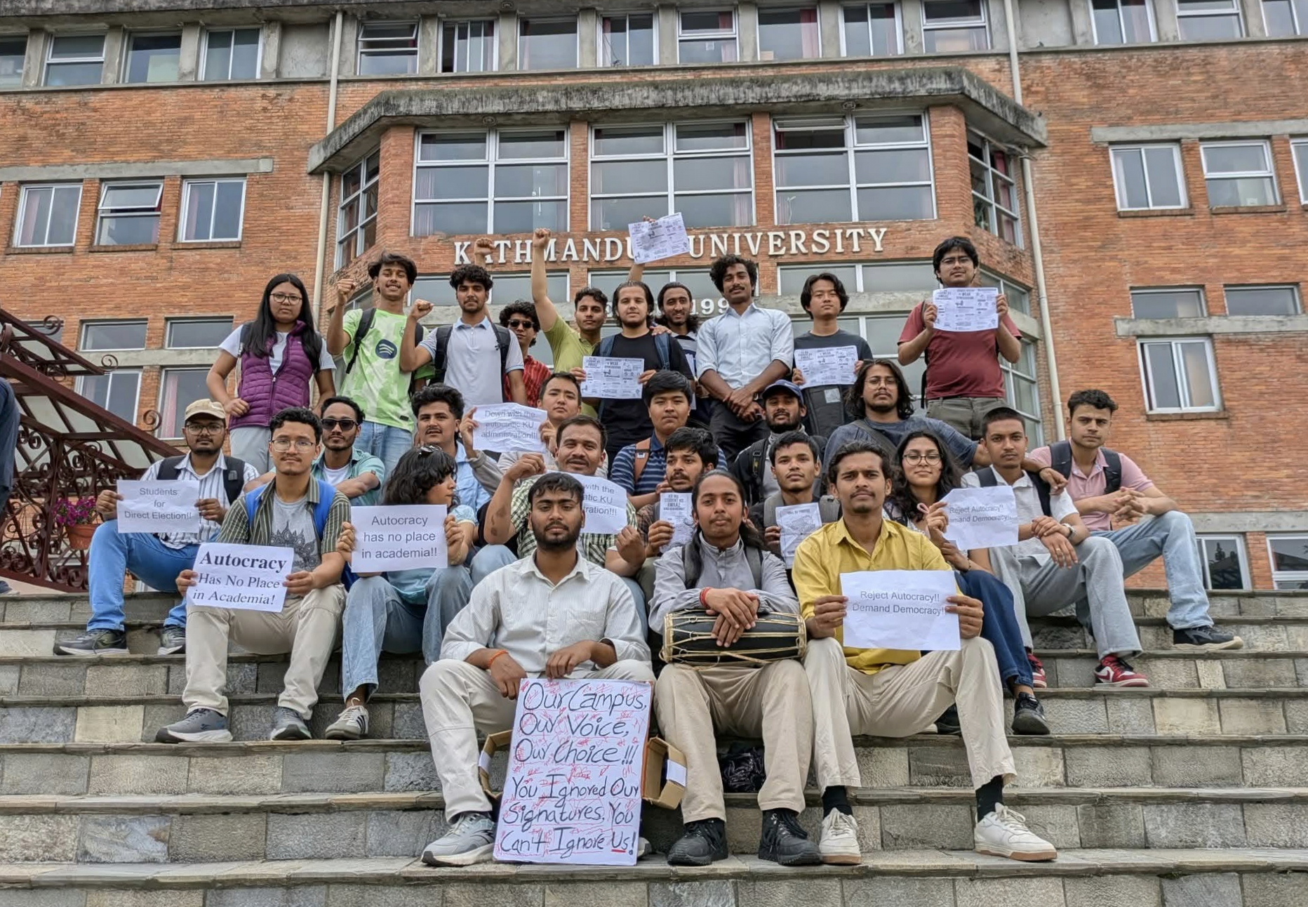 Students surrounded the administration by demanding direct elections in Kathmandu University!